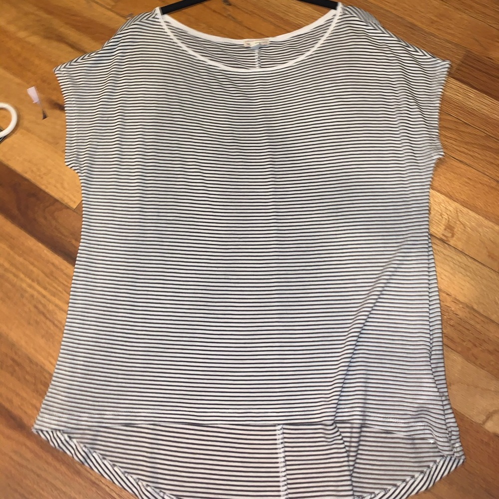 black and white striped top